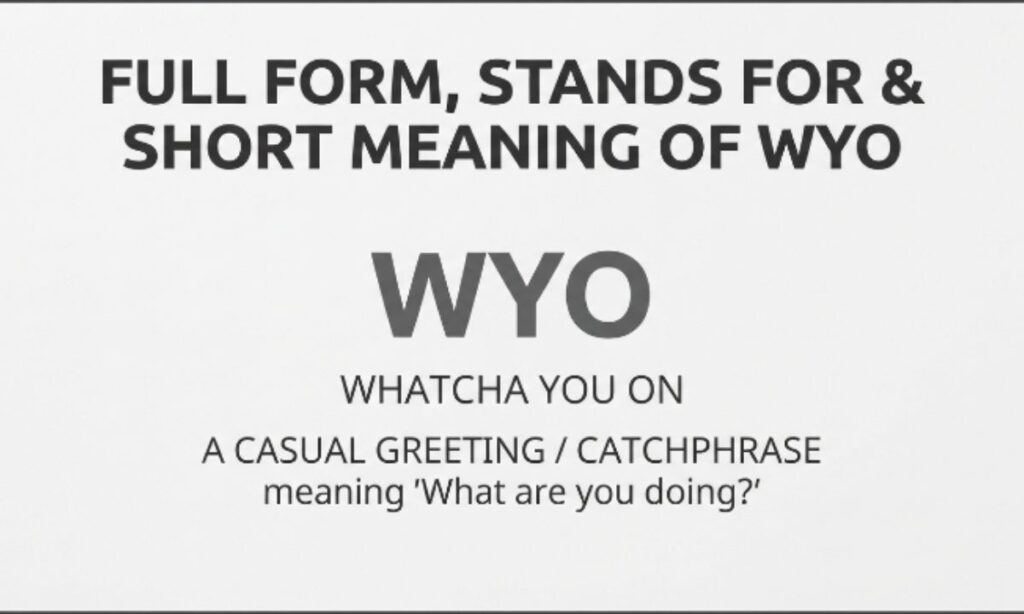 Full Form, Stands For & Short Meaning of WYO